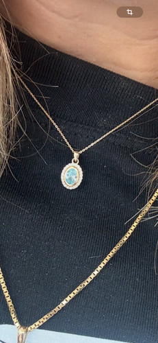 585 gold kette - aquamarin,