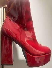 Lack Stiefelette ROT Gr. 41