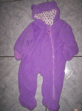 Knuffiger "Liegelind" Schneeanzug/Plüsch-Overal, flieder, neuw. Gr. 62/68