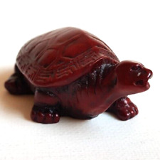 Kleine Schildkröte Tiefrot Harz Asiatisch Rot Boho Terrarium oder Wohndekor