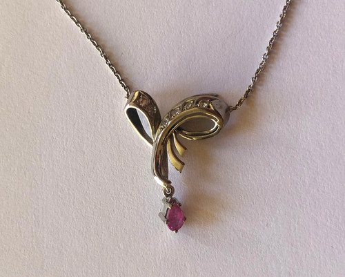 Collier 590er weißgold mit - collier,