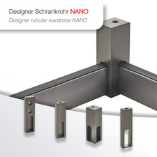 Designer Kleiderstange Kleiderstangenlager NANO Aluminium Titanoptik