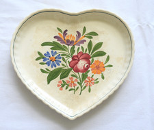 Teller Blumen Herz Porzellan