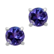 Runde Tansanit Ohrstecker