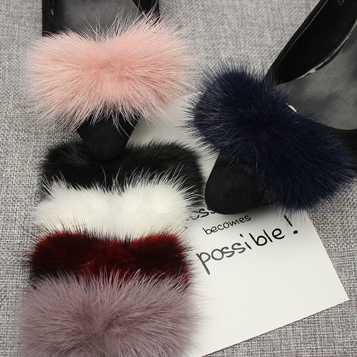 Paar nerz pelz pom - nerz, schuhe
