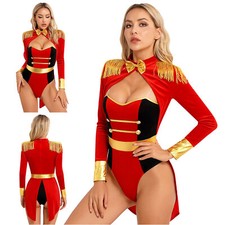 Damen Zirkus Zirkusdirektor Kostüm Overall Bodysuit Halloween Karneval Kostüme