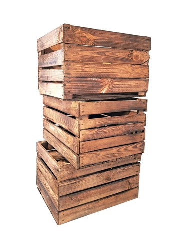 3er set holzkisten obstkisten - set,