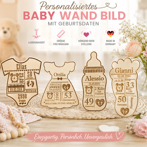 Baby geburtsdaten schild holz - baby,