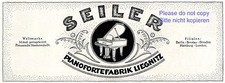 Seiler Klavier Liegnitz Reklame von 1920 Pianoforte Piano Werbung Flügel +