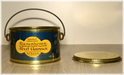 Bienenhonig alte blech dose - bienenhonig,