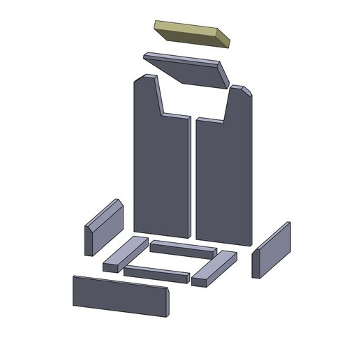 Heizgasumlenkplatte oben 195 - , x