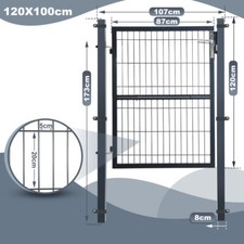 Gartentür Grün Anthrazit Gartentor Rundpfosten Gartenpforte Metall Geteilt Tor