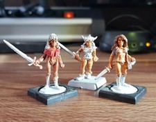3 sexy Amazonen, Kriegerinnen für DSA, D&D usw Rollenspiele - Metallfiguren