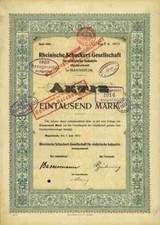 Rheinische Schuckert AG 1913 Mannheim Worms Darmstadt Ellwangen RWE Lahmeyer TOP