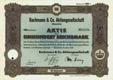 Bachmann & Co. AG 1941 Chemnitz Sachsen Teppiche Textil 100 RM Ladewig KG Krone