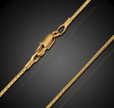 18k Gold Schlangenkette vergoldet lang 60cm 2MM dünn Damen Herren Halskette