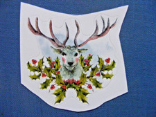 Aufkleber Hirsch alt Sticker Glitzer vintage Nostalgie Kinder Winter Weihnachten