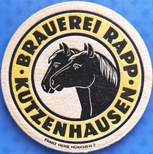 Alter Bierdeckel Brauerei Rapp Kutzenhausen um 1952 mit Impressum