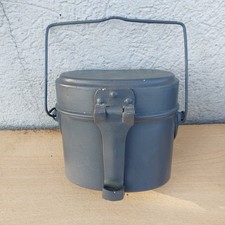 DDR NVA Strichtarn Feldflasche für Offiziere mit Essgeschirr 3-teilige.