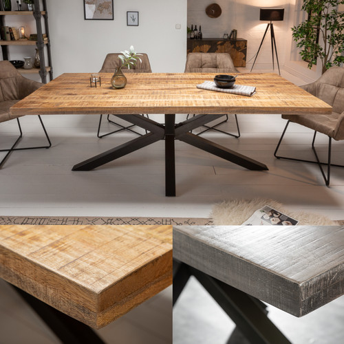 Massiver industrial esstisch - massiver,