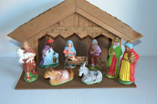 Weihnachtskrippe komplett holz - weihnachtskrippe,