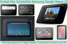2x Kristall Klar für Samsung Google Nexus 10 Tablet Display Schutz Folie 3-lagig