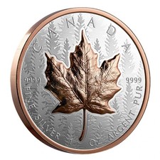 20 $ Dollar Ultra High Relief Maple Leaf Kanada 1 oz Silber + Rose Gold 2025