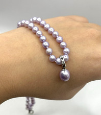 Wunderschöne Perlenkette lila