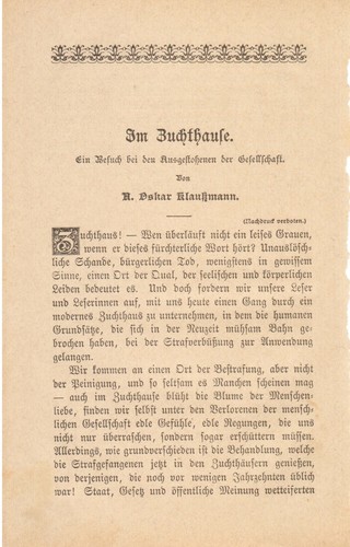 Zuchthaus anno 1895 - im,