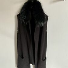 STEFFEN SCHRAUT Strickjacke abnehmbarer Fellkragen Gr. 38 schwarz 