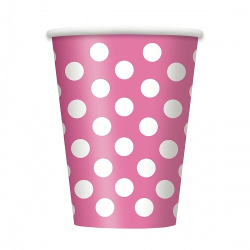 Pappbecher punkte pink - punkte,, 6