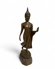 Walking Buddha Figur Bronze Skulptur Thailand 41cm große Statue Sammlerstück alt