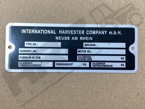 Ihc typenschild cormick - ihc, mc