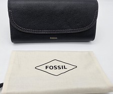 Fossil Cleo Clutch Leder Damen Geldbörse Klappe Schwarz Neu ✅ Weihnachtsgeschenk