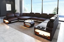 Leder Couch Wohnlandschaft