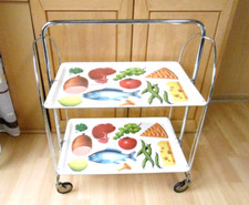 original Dinett von 1965-70er Jahren Servierwagen Teewagen Tisch  - Restauriert