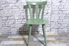 Shabby Holzstuhl Küchenstuhl Stuhl oliv grün 60er Vintage Shabby Chic Möbel