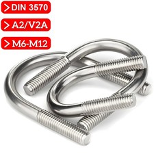 Rundstahlbügel Edelstahl V2A U-Bügel Rohrbügel Schelle Bügelschrauben DIN 3570