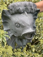 Große Antike Wasser Speier Fisch Figur Aus Eisen