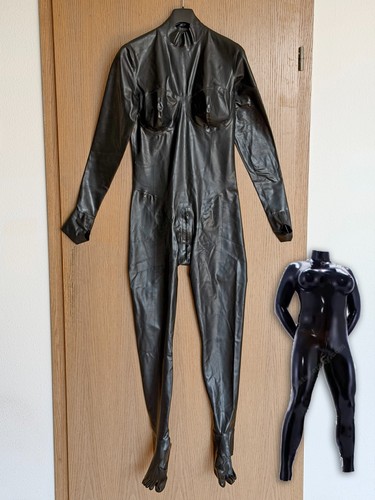 Latex rubberdoll catsuit mit - catsuit,