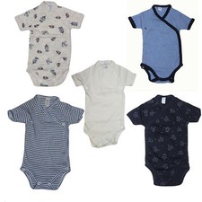 3x Gr.50-68 Bodys Kurzarm Baumwolle Baby Kleinkind Strampler 100 % Baumwolle