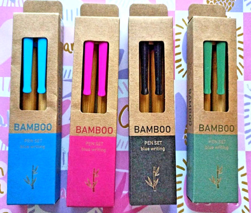 Bambus kugelschreiber 2er - bambus-kugelschreiber,