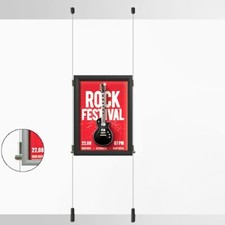 Hängend A0 schwarz Schnapprahmen doppelte Seite Rücken an Rücken Poster Halter Kabel Display