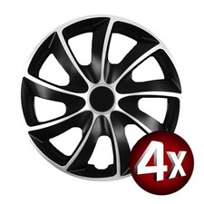4x Radkappen 17 Zoll Quad BiColor Silver Black Radblenden Radzierblenden