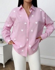 Bluse Hemd Baumwolle Hellpink