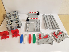 Lego Duplo Eisenbahn Schienen • gerade  gebogene Weiche Brücke hellgrau