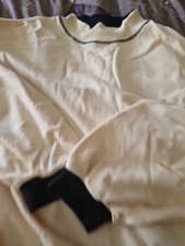 Damen PULLOVER  GELB Gr54 ,mit Schwarzen Bündchen