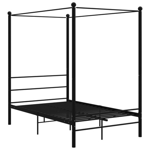 Himmelbett schwarz metall - schwarz,