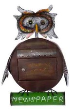 Süßer Briefkasten Tierdesign Eule NA12A480 Handbemalt Verzierung Zeitungsrohr