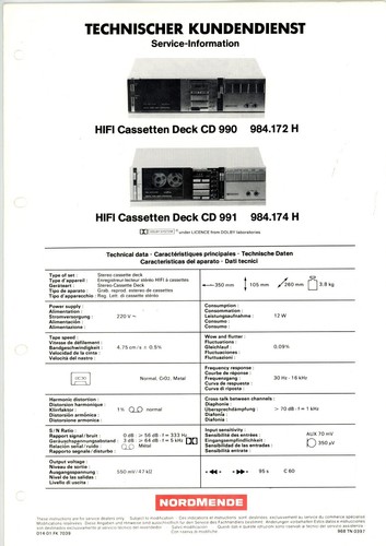 Nordmende service information - nordmende, service-information